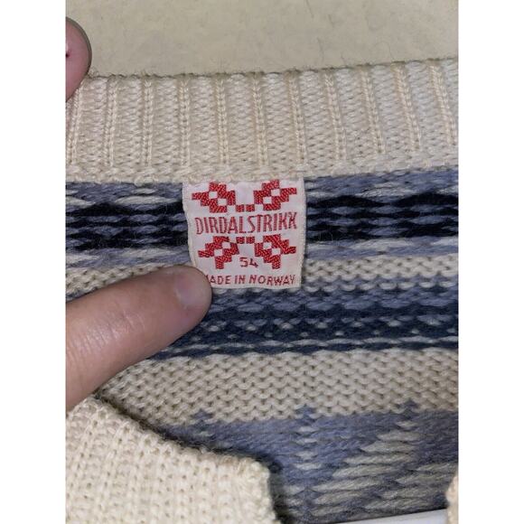 DIRDALSTRIKK NORWEGIAN WOOL SWEATER JUMPER CARDIGAN SIZE 54 100% WOOL - Picture 3 of 5